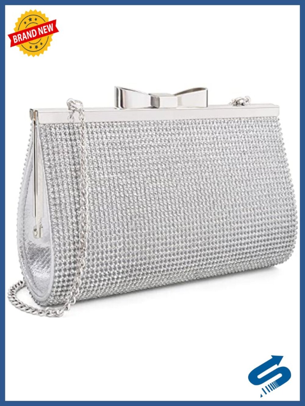 Sparkly Crystal Rhinestone Evening Clutch Prom Cocktail Wedding Party Purse